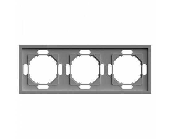 907459 - Stekker ЭМИЛИ рамка СУ 3 мест. (PC), платиново-серый, soft touch PFR00-5003-10 49964 (1)