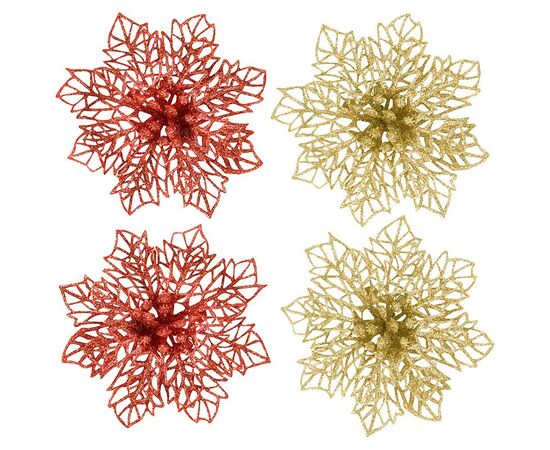 910408 - Украшение декоративное Пуансеттия (4шт) Волшебная страна (1)