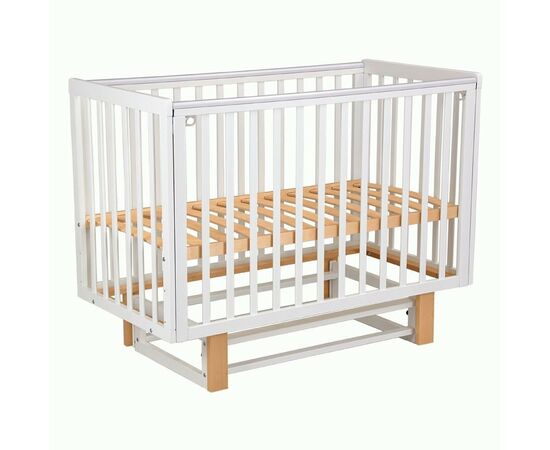 910749 - Кровать детская Polini kids Simple 341 с маятником, белый-натуральный (мест 1) (1)