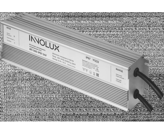 915041 - INNOLUX драйвер (блок питания) для св/д ленты 500W 24V 50/60Гц 21А IP67 ИП-500-IP67-24V 97422 (1)