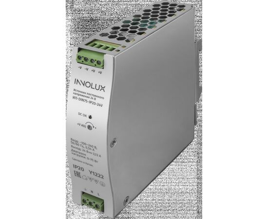 915059 - INNOLUX драйвер (блок питания) для св/д ленты 75W 24V 50/60Гц 3А IP20 ИП-DIN75-IP20-24V 97440 (1)