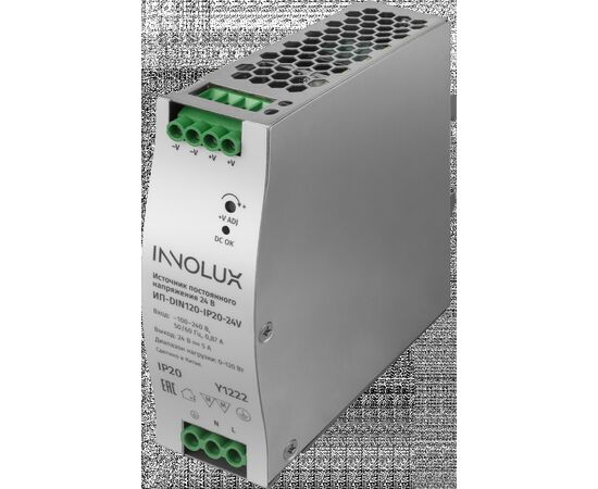 915060 - INNOLUX драйвер (блок питания) для св/д ленты 120W 24V 50/60Гц 5А IP20 ИП-DIN120-IP20-24V 97441 (1)