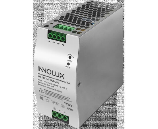 915062 - INNOLUX драйвер (блок питания) для св/д ленты 240W 24V 50/60Гц 10А IP20 ИП-DIN240-IP20-24V 97443 (1)