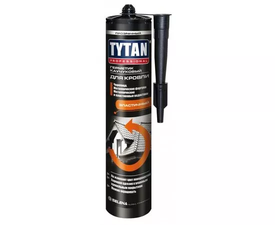 757382 - Tytan (Титан) Professional герметик каучуковый для кровли прозрачный 310мл, арт.91455 (1)
