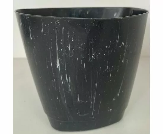 919739 - Горшок для цветов Элеганс 2л Minerals Черный Оникс с поддоном прикорн. полив пластик 10051262 Радиан (1)