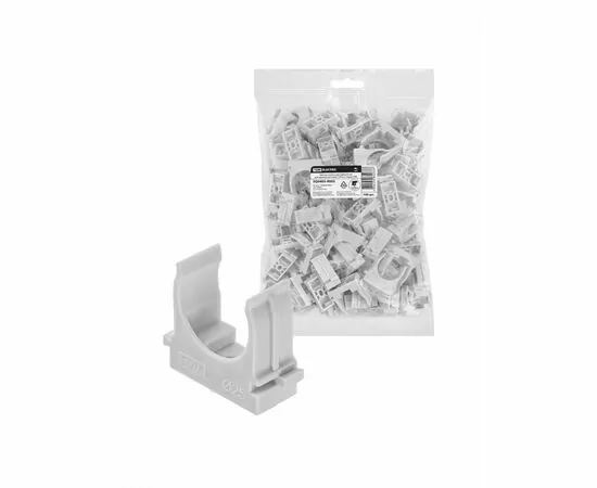 921667 - TDM крепеж-клипса для трубы 25мм для прям.монтажа ПМ (100шт/уп,цена за шт) серая (100!) SQ0405-8003 (1)