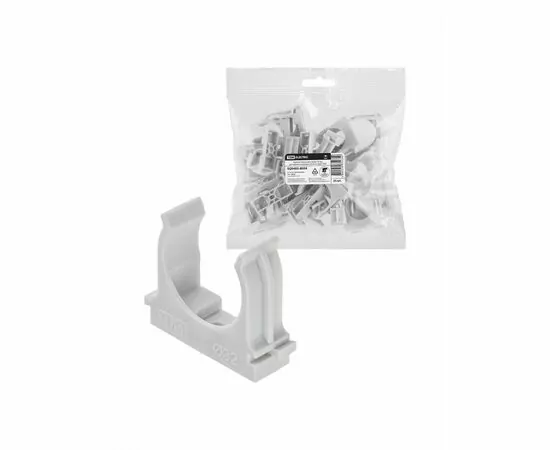 921668 - TDM крепеж-клипса для трубы 32мм для прям.монтажа ПМ (25шт/уп,цена за шт) серая (25!) SQ0405-8004 (1)