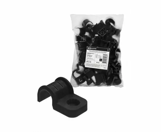 884701 - TDM скоба крепежная д/трубы d16мм односторон д/прям монтажа (уп 50шт,цена за шт) черн ПМ SQ0405-6111 (1)