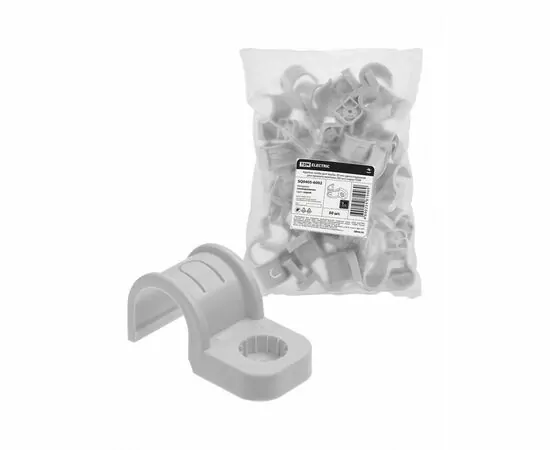 884703 - TDM скоба крепежная д/трубы d20мм односторон д/прям монтажа (уп 50шт,цена за шт)серая ПМ SQ0405-6002 (1)