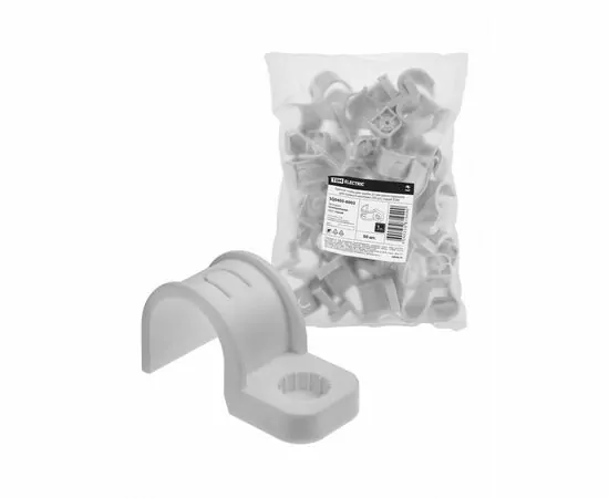 884706 - TDM скоба крепежная д/трубы d25мм односторон д/прям монтажа (уп 50шт,цена за шт)серая ПМ SQ0405-6003 (1)