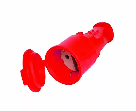 922298 - UNIVersal штепсель (разъем) с загл. каучук 2P+PE 1x16А 220-240V IP44 (красный) 3078 (РФ) (1)