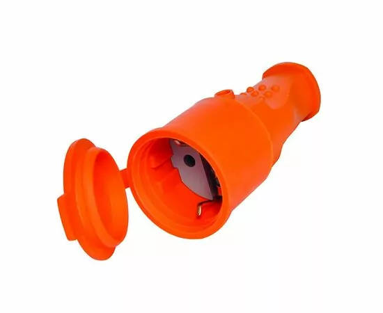 922299 - UNIVersal штепсель (разъем) с загл. каучук 2P+PE 1x16А 220-240V IP44 (оранжевый) 3038 (РФ) (1)