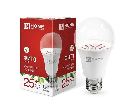 923204 - ASD/InHome фито лампа для рассады и раст ЛОН А65 E27 25W 25мкмоль/с 110x65 сине-красн LED-A65-FITO (1)