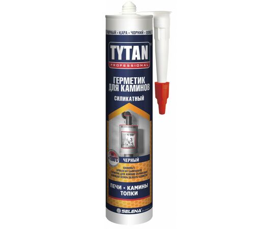 928441 - Tytan (Титан) Professional герметик каминный термост-й (до+1500С), морозост-й,черный,280мл,арт.55498 (1)