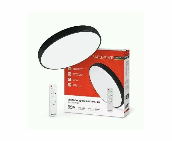 930441 - ASD/InHome св-к св/д управл  95W(7600lm) 2-4-6K d500x50 пульт ДУ черн SCANDY SIMPLE-95RCB (1)