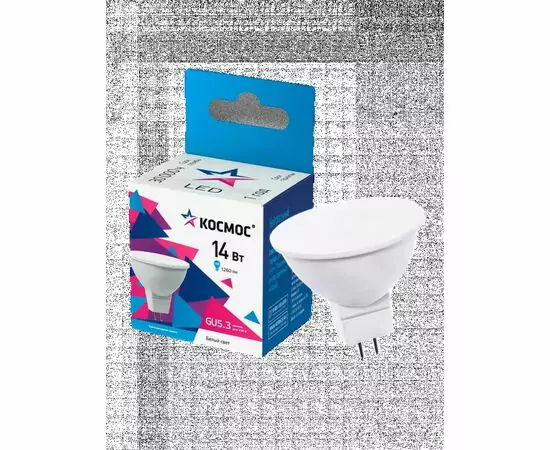 912294 - Космос MR16 GU5.3 220V 14W(1260lm) 4500K 4K матов. 55x50 LkecLED14wJCDRC45 (1)