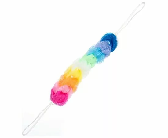 870331 - Мочалка для тела РАДУГА с ручками(нейлоновая сетка)40гр,29*6см,310518/ Рыжий кот (1)
