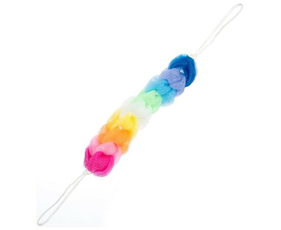 870331 - Мочалка для тела РАДУГА с ручками(нейлоновая сетка)40гр,29*6см,310518/ Рыжий кот (1)