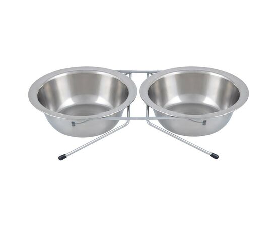 885465 - Подставка с двумя мисками для кошек/собак, 2х300мл (d=13см), нерж стал 107306 Рыжий кот (1)
