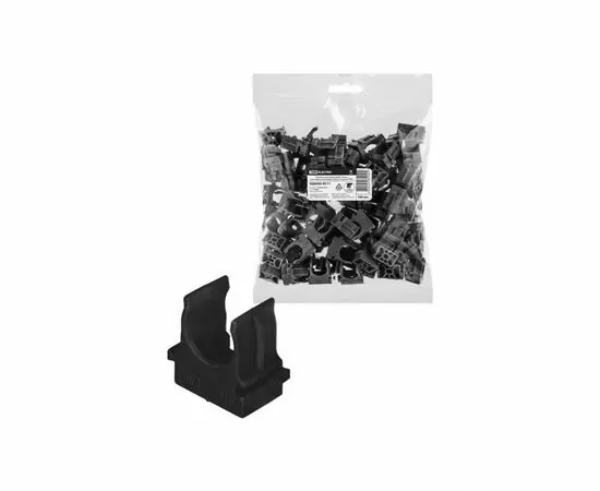 930048 - TDM крепеж-клипса для трубы 16мм для прям.монтажа ПМ (100шт/уп,цена за шт) черная (100!) SQ0405-8111 (1)