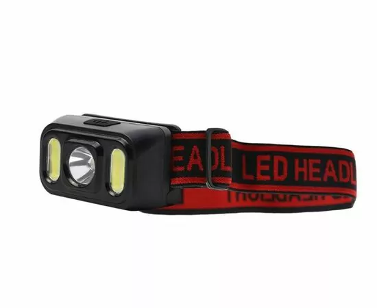 932349 - Camelion фонарь налобный LED53417(акк18650) XPE+2xCOB 3W(300lm) 7500K 6K 5 реж, Type-C, черный/пласт (1)