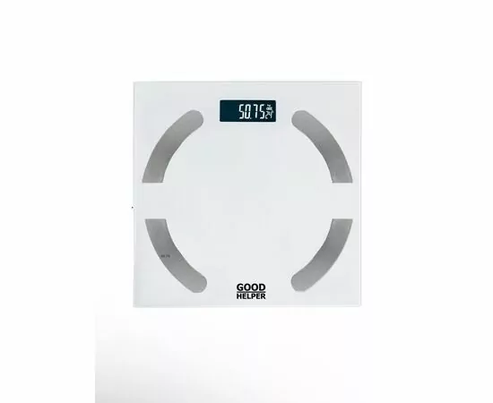 931866 - Весы напольные эл. GOODHELPER BT-SA58 Умные (стекло), до 180кг, 28*28см, (2*ААА) белый (1)