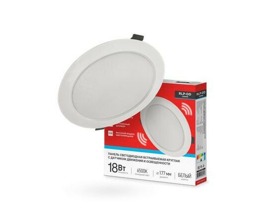 932864 - ASD/InHome св-к св/д встр. даунлайт RLP-DD 18W(1440lm) 6500К 6K датч.движ d177 белая  IP40 8443 (1)