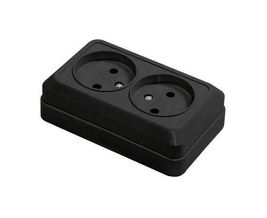 934146 - ASD/InHome BOLLETO роз. ОУ 2мест. 16А черн. (керамика) 7102B (1)