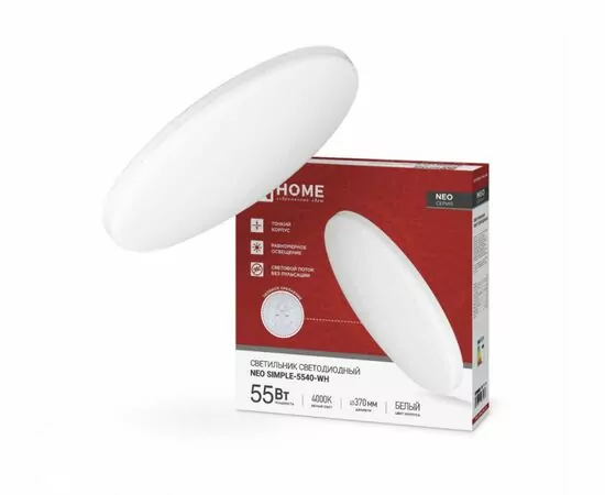 934198 - ASD/InHome св-к св/д декоративный 55W(4400lm) 4000K 4K 375x59мм белый IP40 NEO SIMPLE 0811 (1)