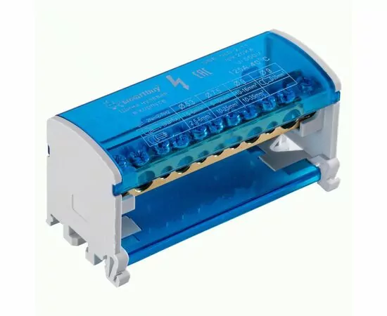 934955 - SmartBuy Шина N Ноль (нул.) 2х11мм на DIN-рейку в корпусе (кросс-модуль) SBE-bc0-2-11 (1)