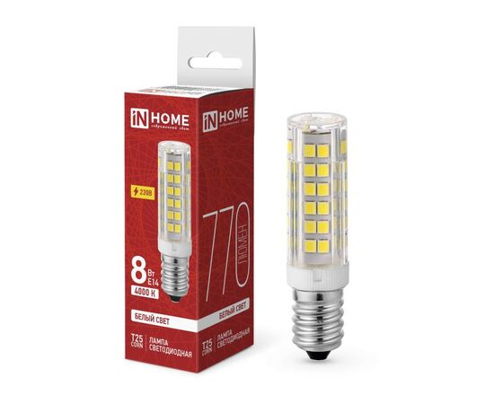 935975 - ASD/InHome лампа св/д LED-T25-CORN E14  8W(770lm) 4000K 4K 65x16 кукуруза (для холод, шв.машин)0361 (1)