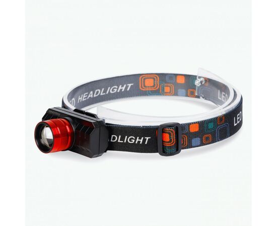 936674 - SmartBuy Фонарь налобный 3W(100lm) 2реж, 7,9х6,4х6,3см металл/пласт, черн,красн IP54 SBF-HL037 (1)