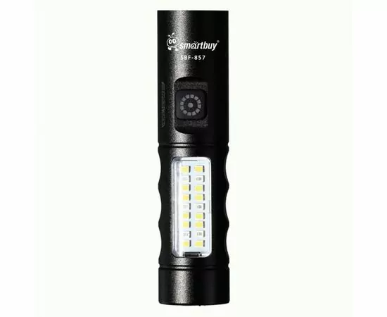 936715 - SmartBuy Фонарь ручной 15W XPE LED 6 реж, аккум 3,7V 18650-1200мАч Type C алюм кейс 11,7х3cм SBF-857 (1)