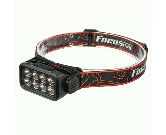936774 - Focusray Фонарь налобный 1300 8LED 3W акк.1.2Ah чер пластик 5реж. USB сенсор инд.зар. бокс (1)