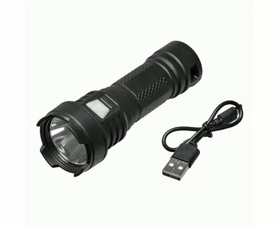 936784 - Focusray Фонарь ручной 1310 1LED 1W акк.0 5Ah 3реж. чер USB пласт.короб. (1)