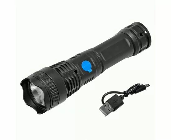 936785 - Focusray Фонарь ручной 1313 1LED 1W акк.0 8Ah 3реж. чер USB пласт.короб. (1)