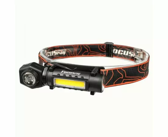 936786 - Focusray Фонарь ручной/налобный 1317 2LED акк.1.2Ah 3реж. чер USB пласт.короб. (1)