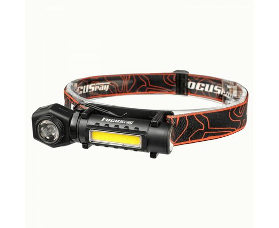 936786 - Focusray Фонарь ручной/налобный 1317 2LED акк.1.2Ah 3реж. чер USB пласт.короб. (1)
