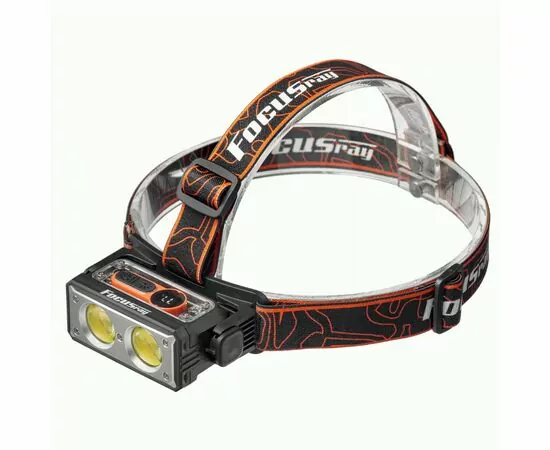 936790 - Focusray Фонарь налобный 1323 2LED COB 3W акк.1.2Ah 7реж. красн.свет цифр.диспл. USB чер бокс (1)