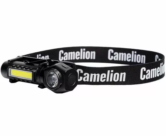 938758 - Camelion фонарь налоб универс LED53409 акк.3.7V XPE1W+COB3W 3реж, магнит/клипса, Type-C, черн, BL (1)