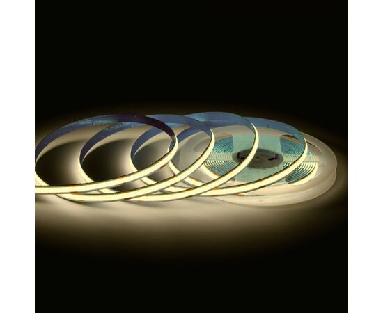 909389 - APEYRON Лента св/д 24V 10W/m COB 312led/m IP20 900lm/m 8мм 5м интер. Ra90 3000К 2K 00-393 (1)