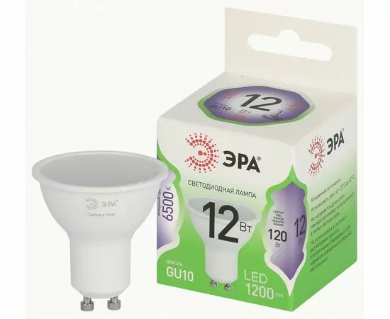 938853 - ЭРА GREEN LINE лампа св/д MR16 GU10 12W(1200lm) 6500K 6K софит MR16-12W-865-GU10 51x85 67074 (1)