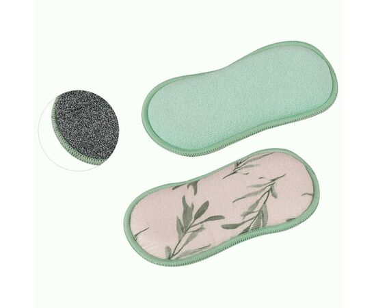 943227 - Губки-скраб двухсторонняя микрофибра+абразив, 19х9,5см, 2шт 107843 Рыжий кот (1)