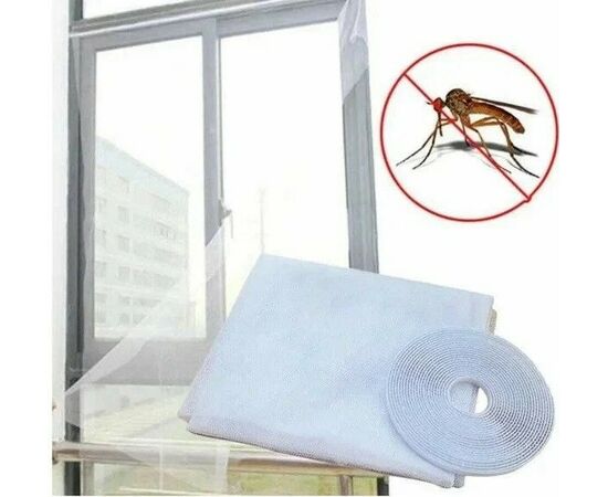 681883 - РАСПРОДАЖА 1-2.sale Сетка антимоск. на окно 80*120см. белая (крепежная лента) пакет E1M (1)