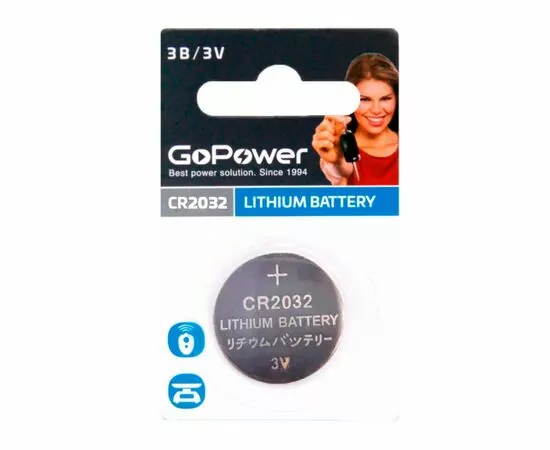 867300 - Э/п GoPower CR2032 BL1 Lithium 3V (1/50/2000) (1)