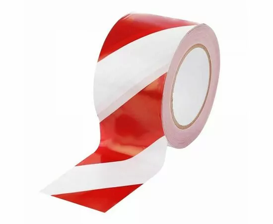 944250 - Скотч для разметки и ограждения (клейкая лента) 48/150м 43мкм красно-белый (спайка 6шт) 1-2.SALE E1M (1)