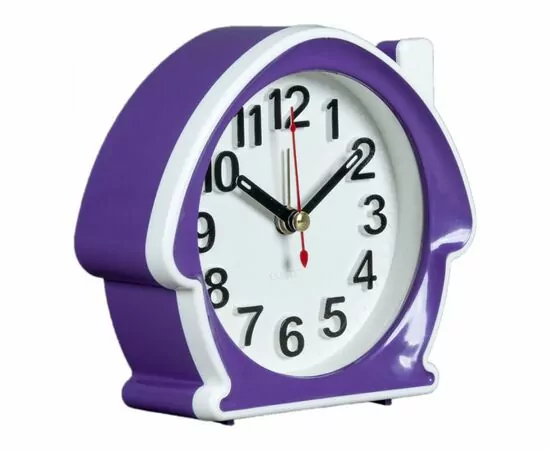 944671 - Часы-будильник VEPSMANN VN-357,11,7*10,5*4, 5 см, дискрет.ход, пластик, фиолет,АА*1шт нет в компл. (1)