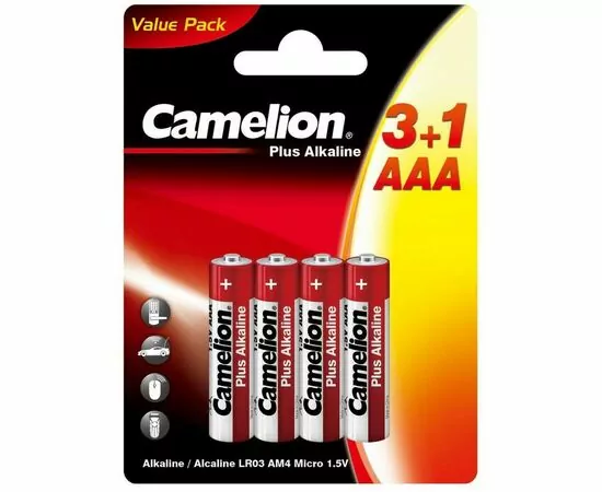 950111 - Элемент питания Camelion Plus Alkaline LR03/286  BL3+1 (1)