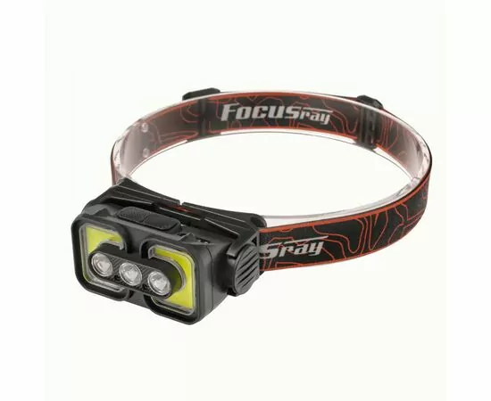 936780 - Focusray Фонарь налобный 1306 5LED 3W +2 СОВ 3W акк.1.2Ah инд.зар. сенсор 6реж. USB чер бокс (1)