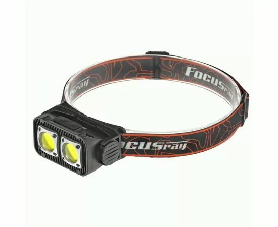 936782 - Focusray Фонарь налобный 1308 2LED СОВ 3W акк.1.2Ah инд.зар. сенсор красн.свет 5реж. USB чер бокс (1)